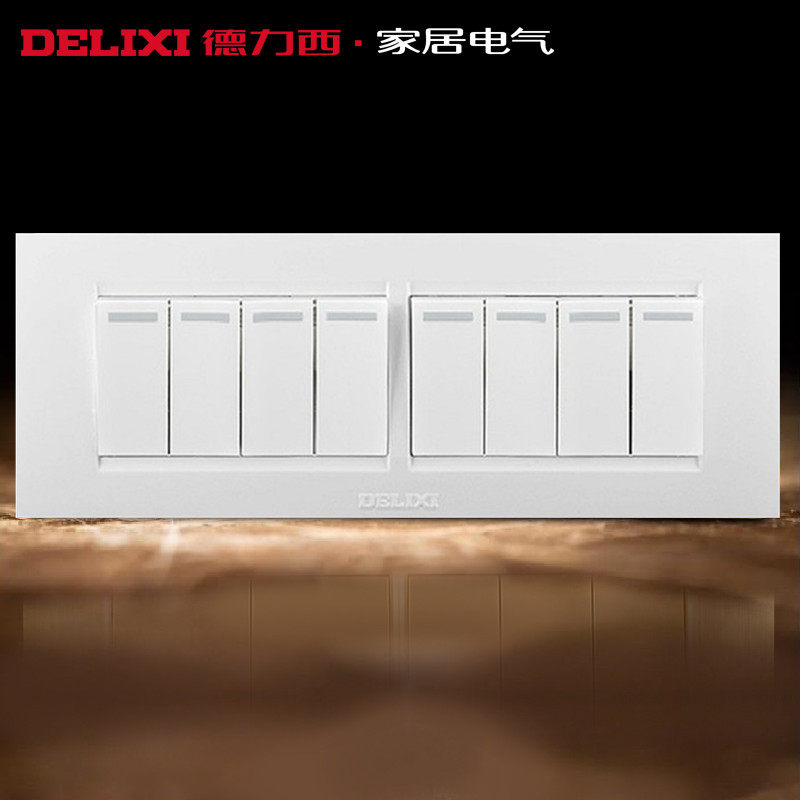 Dresy switch socket eight-open single-control switch with fluorescent eight-link single control mounting hole distance 160 5mm