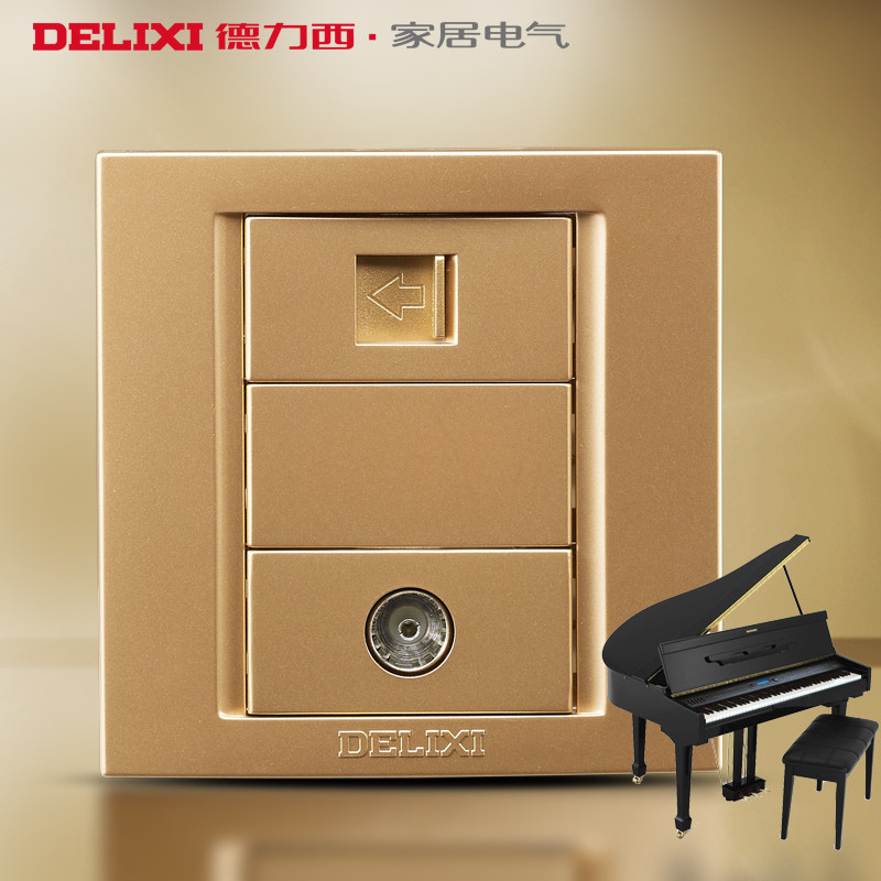 Derisi Champagne Gold Switch Socket 86 Type Switch Socket panel Computer TV socket Z86T8TVC