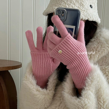 2024 new winter length adjustable gloves with touch screen fingerless split-finger gloves for students to keep cold and warm while riding