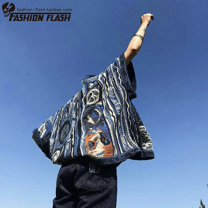 Kapital Hirata Kazuhiro Anti-War Color-Block Heavy-Duty Retro Japanese Short-Sleeve Pullover Sweater Unisex Knitwear T-Shirt Trendy