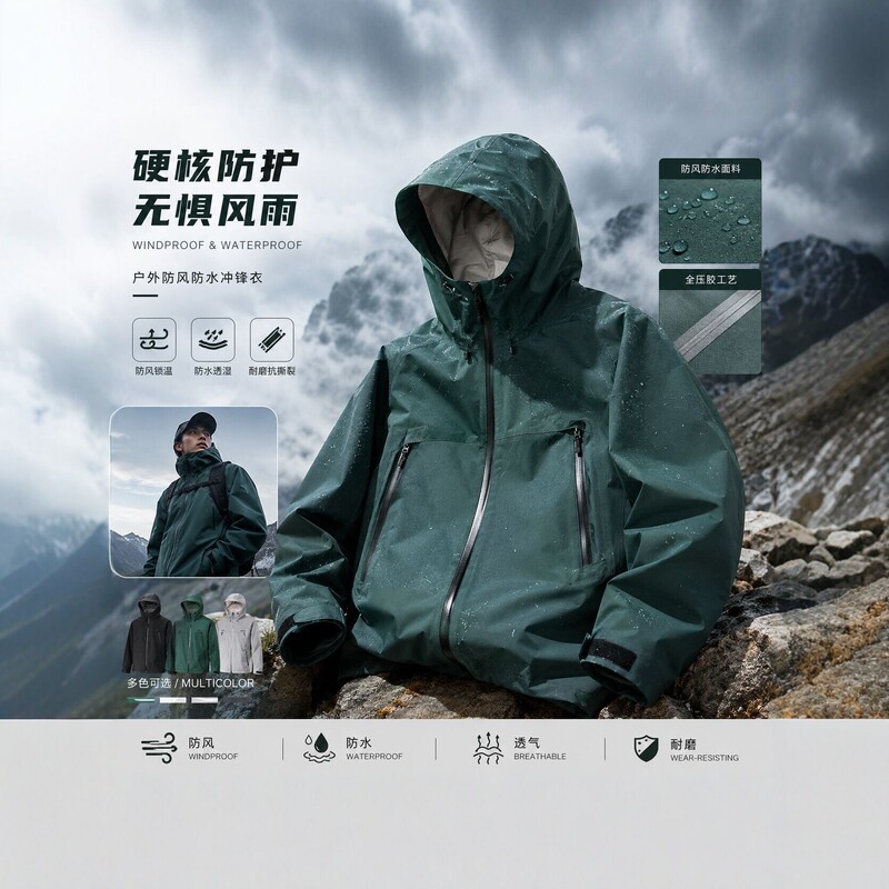 Meishan's Similar Style Gore-Tex Windproof and Waterproof Jacket, Outdoor Unisex Functional Coat