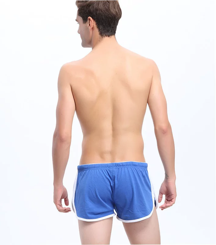 Quần lót nam boxer cotton trẻ trung cá tính thủy triều Phiên bản Hàn Quốc thoáng khí eo thấp quần ngắn đầu A quần Luo - Vòng eo thấp