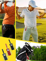 Golf Tee holder full leather texture with 4 white wood Tee wearing belt bag