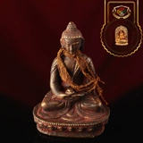 Шафрановая тибетская Будда Шакьямуни Будда Мини Бронзовая Статуя