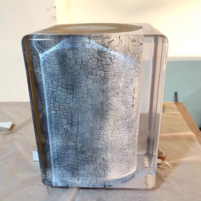 Crystal transparent epoxy resin pier seat stool chair side sculpture ornaments handicraft home decoration stool