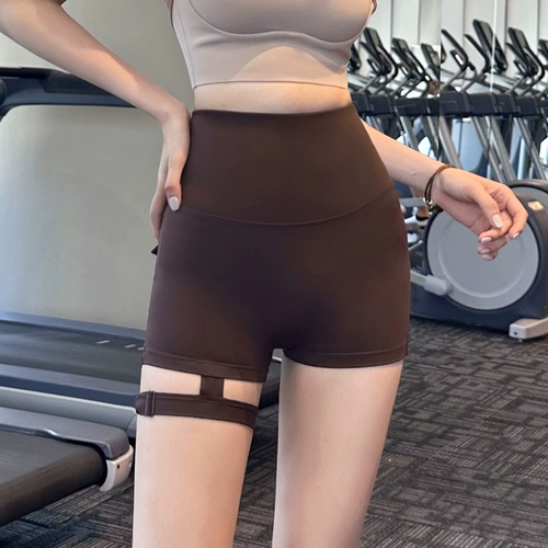 Сексуальные шорты для спортзала для йоги, портупея на ногу, спортивное белье для коррекции формы бедер, штаны, европейский стиль, в обтяжку
