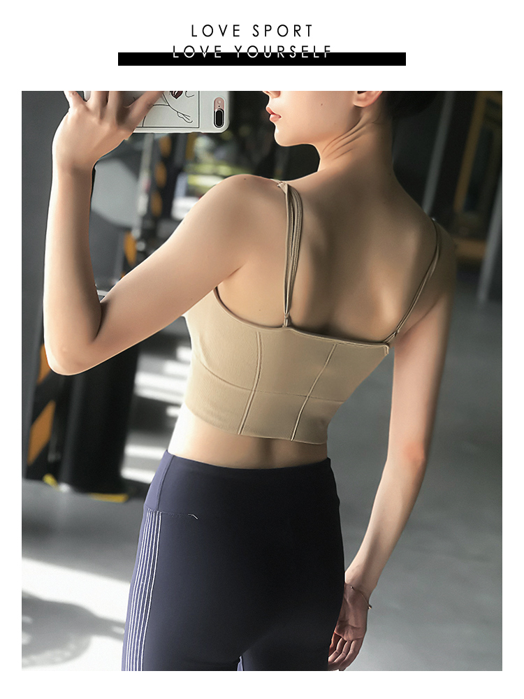 Cô gái thể hình có thể điều chỉnh dây đeo vai chuyên nghiệp đồ lót thể thao làm đẹp trở lại dây đeo chạy sốc tập hợp áo vest yoga rập khuôn áo yoga