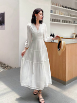 White dress female summer high-end fairy skirt seaside holiday dress Sanya travel clothes Super fairy beach dress