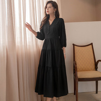 2021 autumn and winter French retro plus velvet warm waist thin desert travel holiday red dress fairy dress