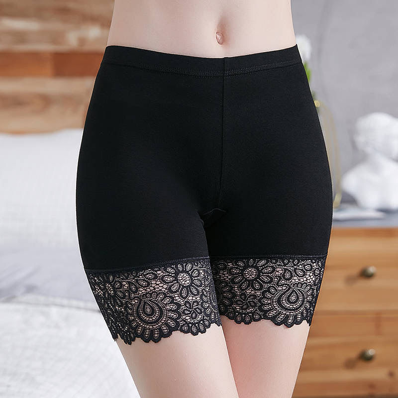 Premium Modal Safety Shorts, Cotton Anti-Exposure Summer Plus Size Three-Point Skin-Tone Lace Leggings, Women's Safety Shorts