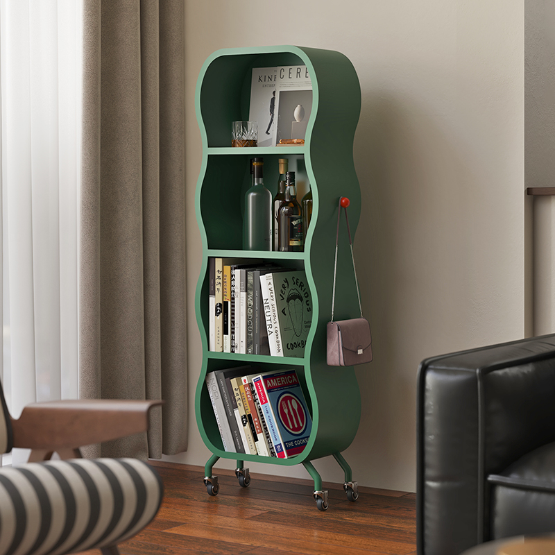 Floor-standing multi-layer bookcase shelf movable rotary display shelf wall storage shelf children's storage shelf bookcase