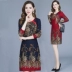 Váy mùa thu cho mẹ 40-50 tuổi Váy sườn xám cho phụ nữ trung niên mùa xuân và áo dài tay mùa thu