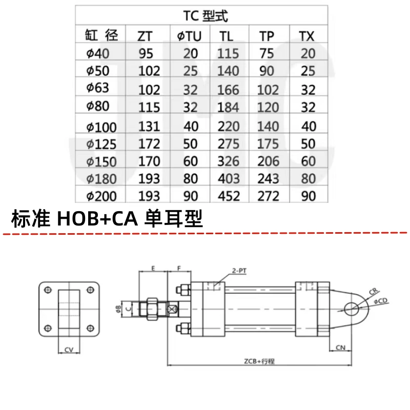 Xi lanh thủy lực tùy chỉnh 
            hạng nặng HOB40/50/63 Xi lanh thủy lực một chiều hai chiều nâng piston chống mài mòn và chống rò rỉ/xi lanh bán xi lanh thủy lực cũ cấu tạo xi lanh thủy lực 2 chiều