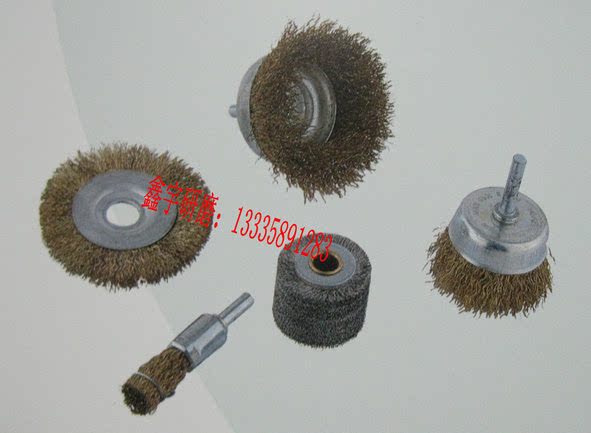 Rod Flat Wire Wheel Rod Bowl Wire Brush With Shank Grinding Head Bronze Wire Bowl Brushed Electric Grinding Accessories Pen Type Rust Removal