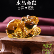 Crystal mouse 12 zodiac ornaments Tea pet Year of the Rat Animal Lucky Golden Rat Childrens toys Feng Shui opening gifts