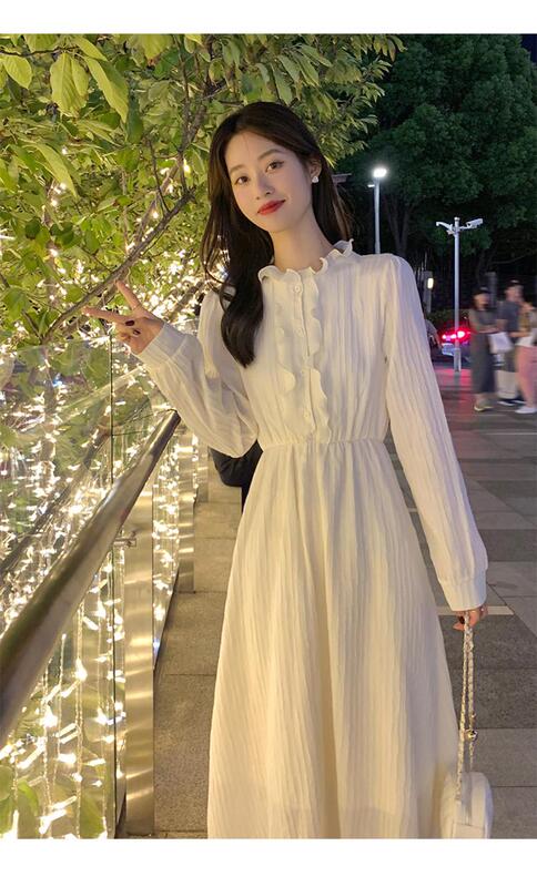French-Style Dress for Spring, Autumn, and Winter 2023, New Model for Petite Women, Long-Sleeved, High-End Chiffon, Light Luxury