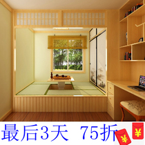 Guangzhou Foshan Japanese-style solid wood tatami custom lattice door sliding door wardrobe bookcase combination cabinet Whole house custom