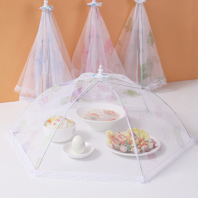 Food cover, vegetable cover, foldable dining table cover, food anti-fly leftovers rice cover artifact, household dust cover umbrella