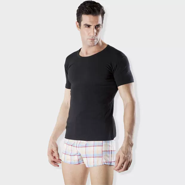 Cotton nam đồ lót tay ngắn V-cổ nam vest T-shirt nửa tay áo trắng Slim áo sơ mi cotton