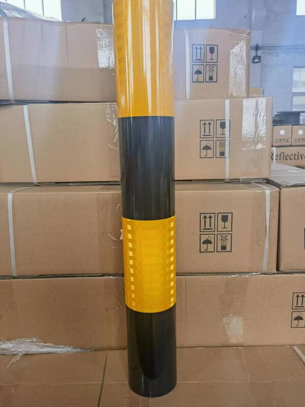 Thickened Engineering Grade Red, White, Black and Yellow Reflective Film Road High-Limiting Pole Warning Column Traffic Mine Facility Reflective Adhesive Tape Thickened Engineering Grade Red, White, Black and Yellow Reflective Film Road High-Limiting Pole Warning Column Traffic Mine Facility Reflective Adhesive Tape