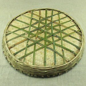 Bamboo Woven Products for Home Use, Round Bamboo Dustpan, Handmade Bamboo Sieve, with or Without Holes, Natural Bamboo T