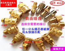 Full copper high pressure washer car washing machine quick connector 3 8 ferrule suitable for black cat Panda Shenlong Crown White Horse