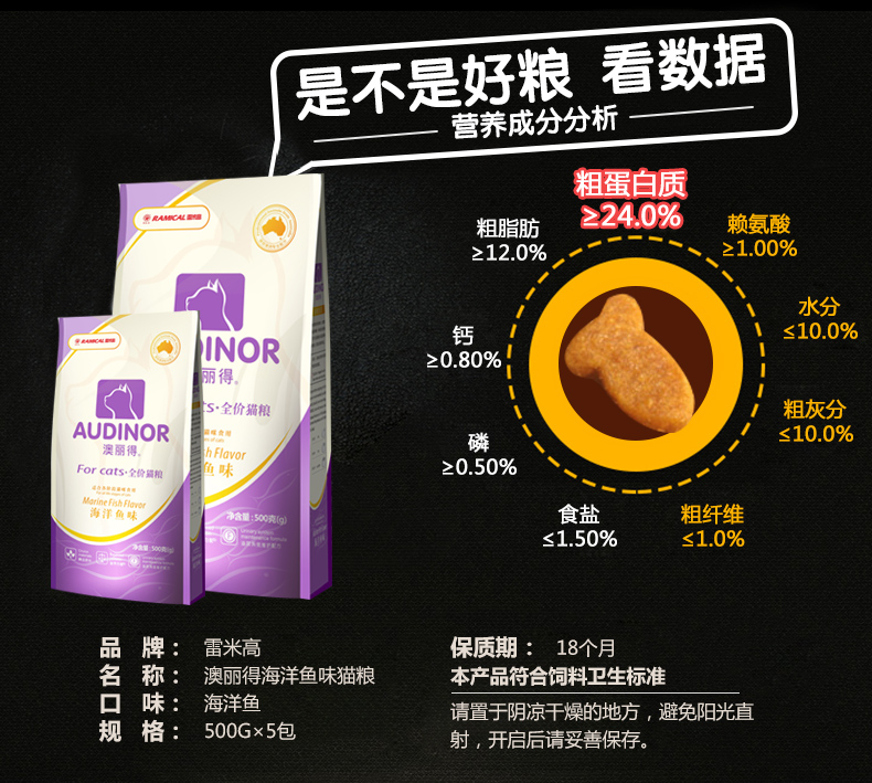 Thức ăn cho mèo mèo Gao Gao Aoli 2,5kg thành mèo và mèo Anh cá biển xanh ngắn Anh nếm gói nhỏ số lượng lớn 5 kg - Cat Staples hạt minino