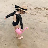 Trái cây mẹ 2018 mùa hè nữ thần chống nắng áo tắm dài tay một mảnh cho bé gái áo tắm ren hở lưng một mảnh đồ bơi cho bé gái 3 tuổi
