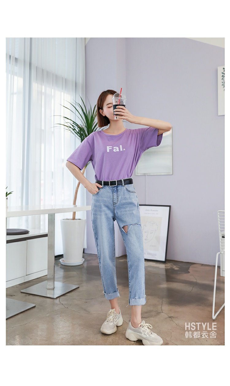 Quần áo handu 2019 hè mới quần nữ phiên bản Hàn Quốc của quần lửng 9 lỗ mỏng MY1195 Mu - Quần jean thời trang nữ đẹp
