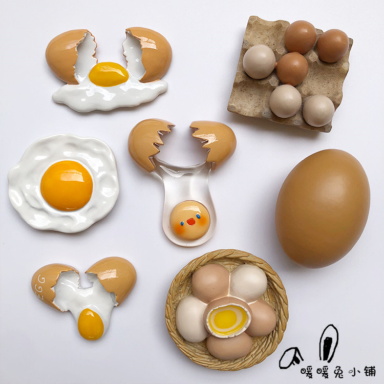 Creative Cartoon Cute Egg Resin Fridge With Magnet Magnet Sticker Magnetic Sticker suction sticker refrigerator door decoration