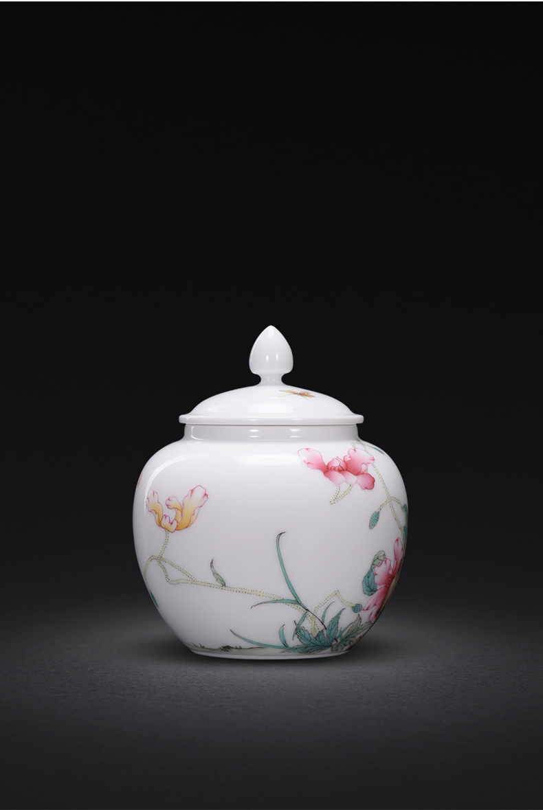 The Collection level of copy su fu the qing qianlong drive jingdezhen up enamel see corn poppy caddy fixings small POTS