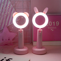 Cute LED desk lamp Creative charging girl dormitory bedside night light Night light Unplugged mini selfie light