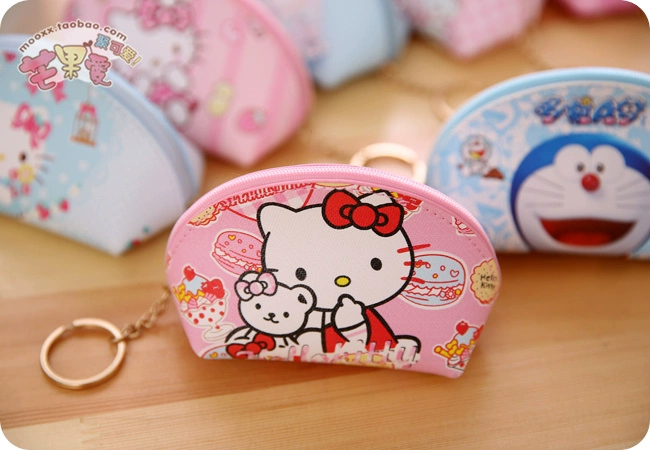 Dễ thương phim hoạt hình hello kitty coin purse túi đồng xu túi chìa khóa gói thẻ Doraemon lưu trữ túi tote túi ví coach nam