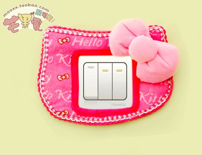 Phim hoạt hình tạo hello kitty vải dán switch dễ thương bow chuyển bụi che bảo vệ bìa trang trí nội thất