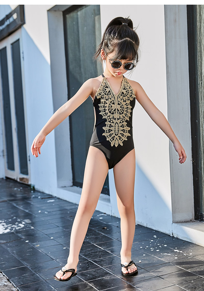 Mùa hè 2019 mới cô gái gợi cảm áo tắm một mảnh áo tắm bé gái Hàn Quốc dễ thương bikini bé gái - Bộ đồ bơi của Kid đồ bơi cho be gái 13 tuổi