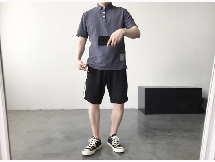 Đầm mùa hè nguyên bản Nhật Bản xu hướng rắn màu áo polo nam Slim Slim giản dị tay áo ngắn tay áo thun nam triều áo polo đẹp