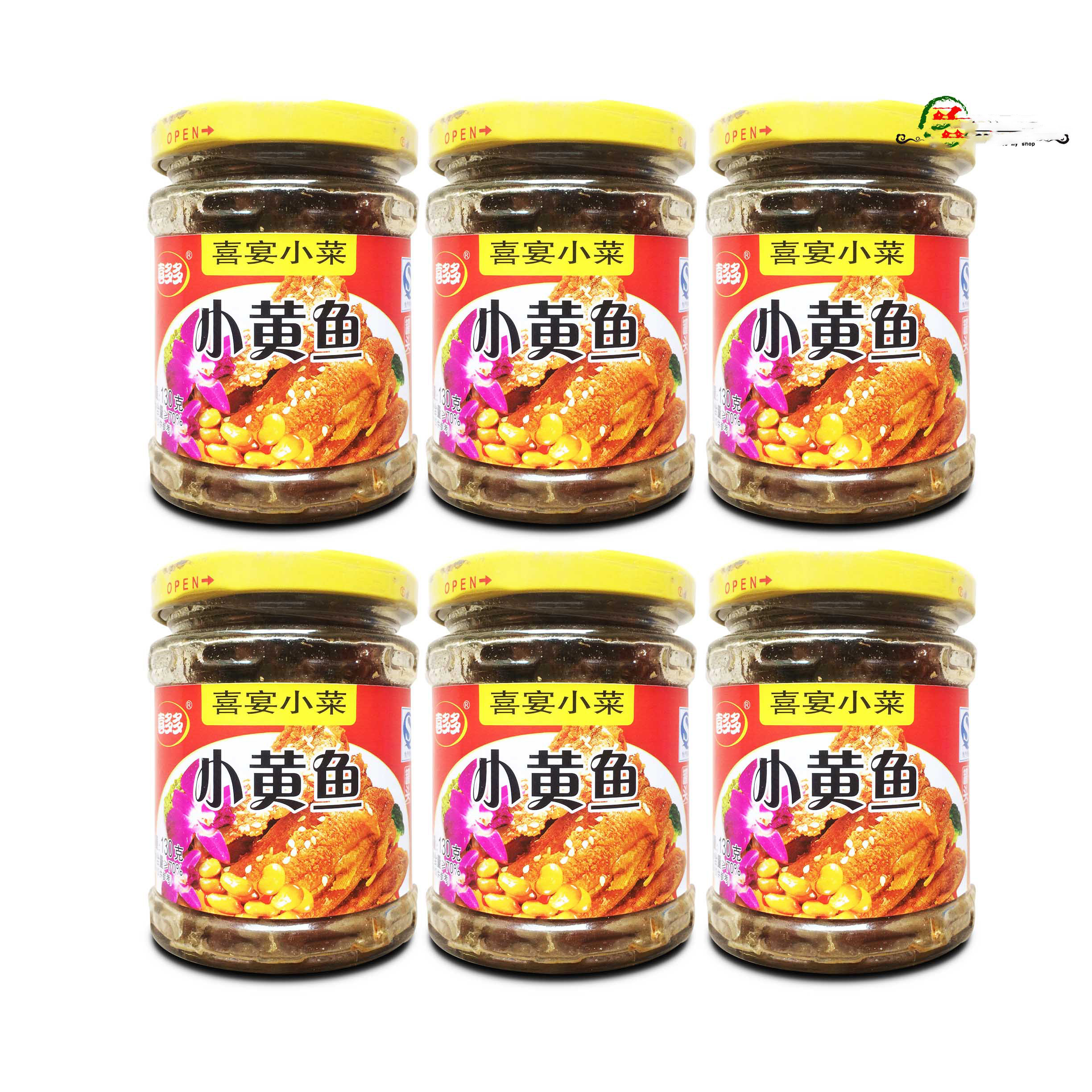 Xiduoduo canned yellow fish 130g times 6 bottles Fujian snacks specialty Kidney bean canned fish Ready-to-eat