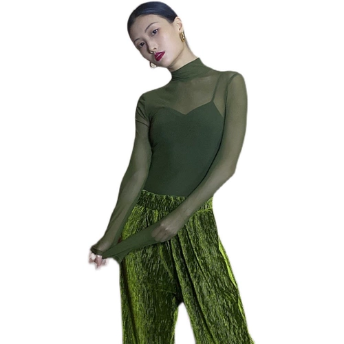 Wyz покрыл новое красивое сетевое марле, соединенное армейским зеленым темпераментом с высоким уровнем чистого цвета сексуальное сетчатое платье