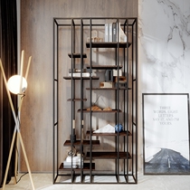 Living room decoration industrial wind iron art office partition Shelf shelf bookshelf loft retro floor display stand Modern
