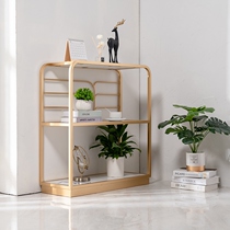 Nordic marble light luxury entrance cabinet bedside foyer corridor aisle shelf against the wall long table end View platform