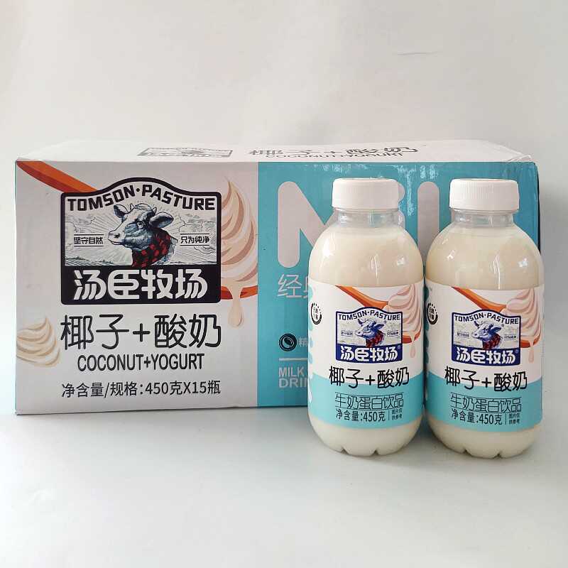 Tomson Ranch Bottled Coconut + Yogurt Milk Protein Drink with Coconut Flavor 450g*15 Bottles Full Box