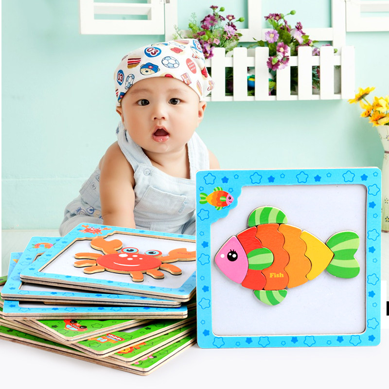 6 wooden magnetic puzzle puzzle baby young children 3D Cubism building Puzzle Force Toy 3-4-5-6 years old