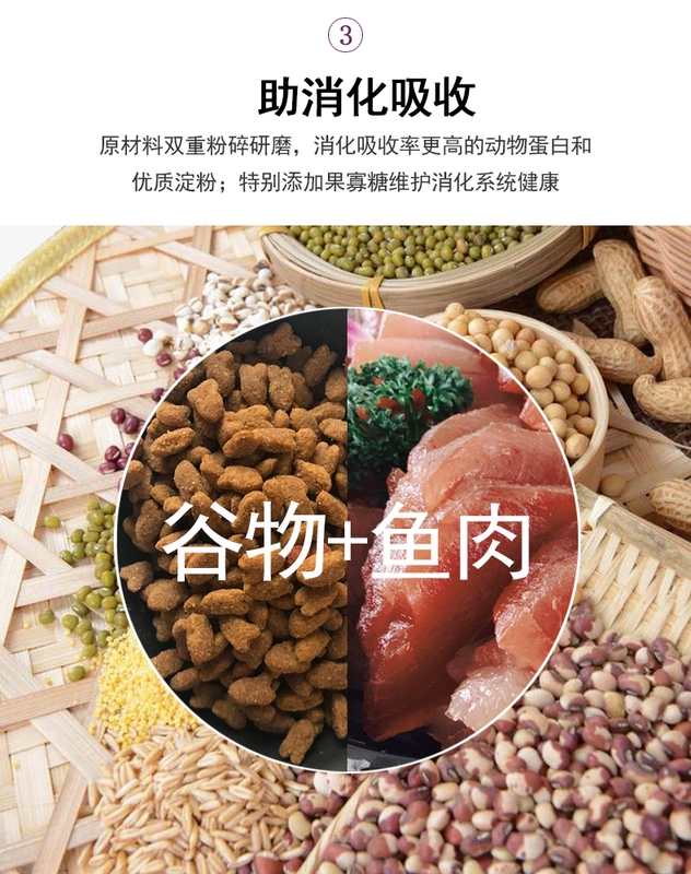 Thức ăn cho mèo Liangbei Gói 500g Hương vị cá biển dành cho người lớn Thức ăn chủ yếu cho mèo Thức ăn cho mèo Thức ăn cho mèo Tất cả các giai đoạn Thức ăn cho mèo - Cat Staples