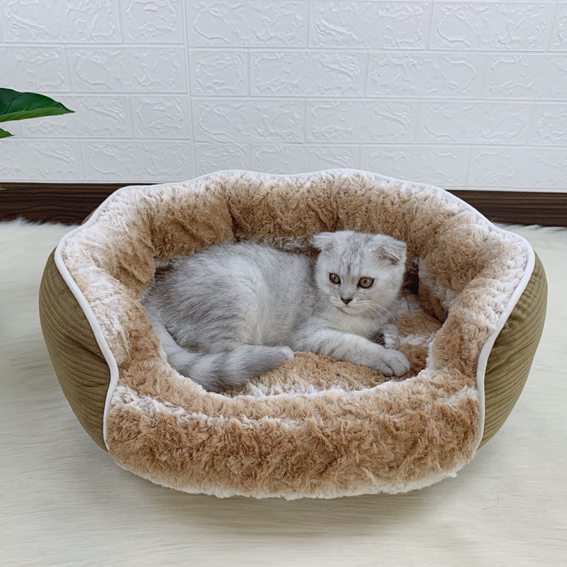 Dog kennel cat nest comfortable and soft teddy bear small dog bed warm and dirty plush four seasons special pet nest
