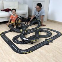 Biathlon Large Racing Rail Car Four-wheel Drive Boy Remote Control Assembled Runway Small Car Children Toy Boy