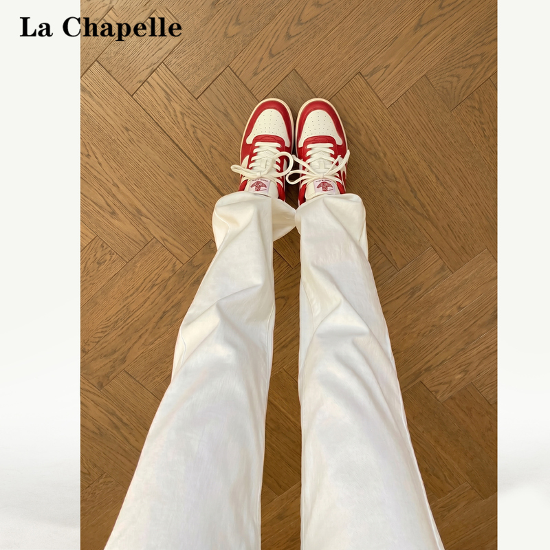 La Chapelle White High-Waisted Straight-Leg Jeans for Women, 2026 Summer New Slim-Fit Cigarette Pants