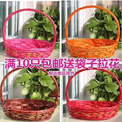 Fruit basket rattan gift basket Portable basket Fruit basket bamboo basket Flower basket Gift egg basket Picking basket small basket