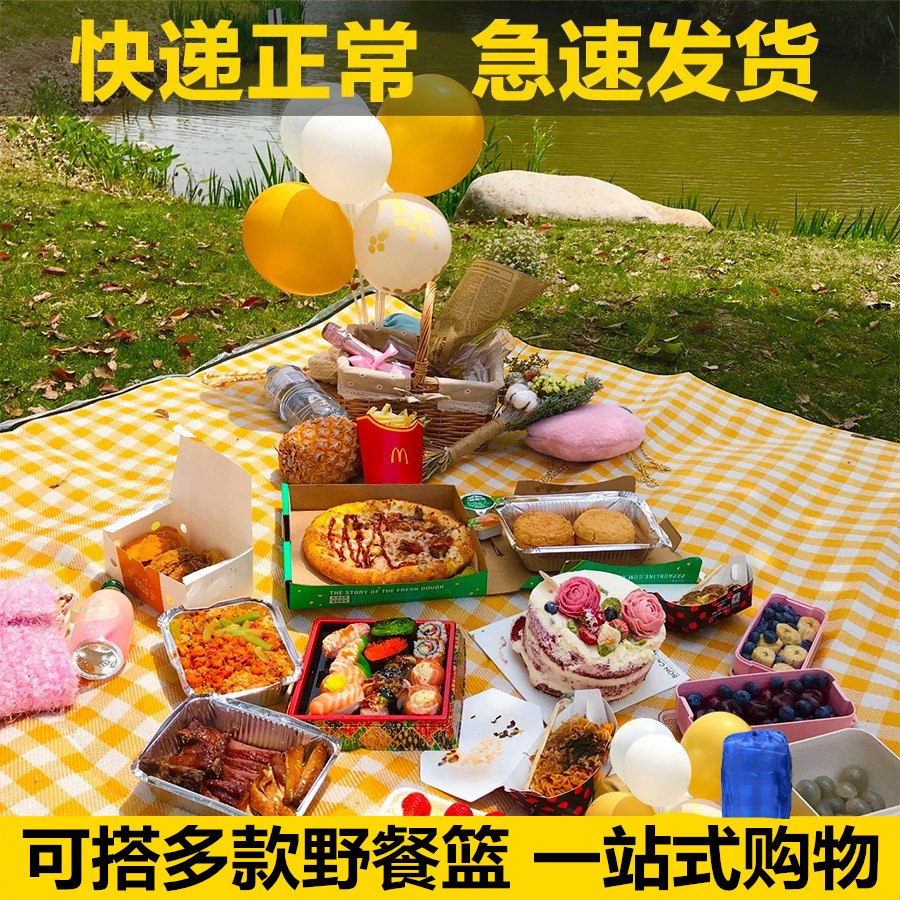 Picnic Mat Spring Swim Anti-Tide Cushion Outdoor Picnic Mat Outdoor Picnic Mat Field Lawn Picnic Cloth Thickened Waterproof Picnic Basket