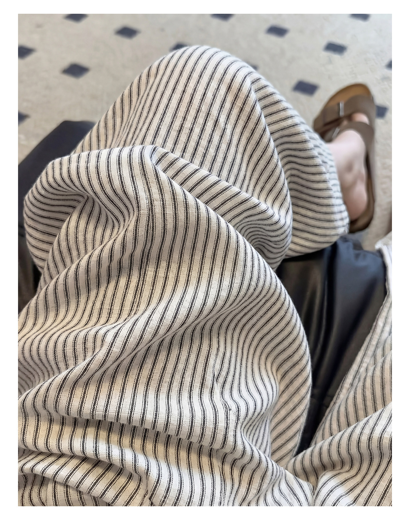 Zma Vertical Stripe Linen ● Maternity Pants Summer Thin Style 2026 Summer Collection Relaxed Loose Wide-Leg Pants Pregnancy Long Pants — 23