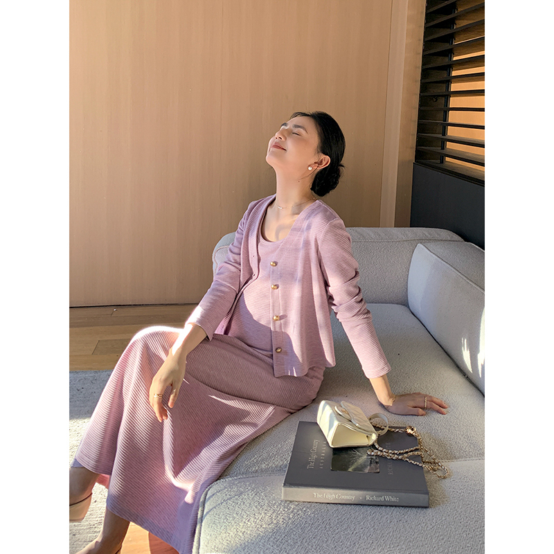 Zma Little Chanel Style ● Trendy Maternity Dress Set 2026 New Autumn Dress French Style High-End Feel
